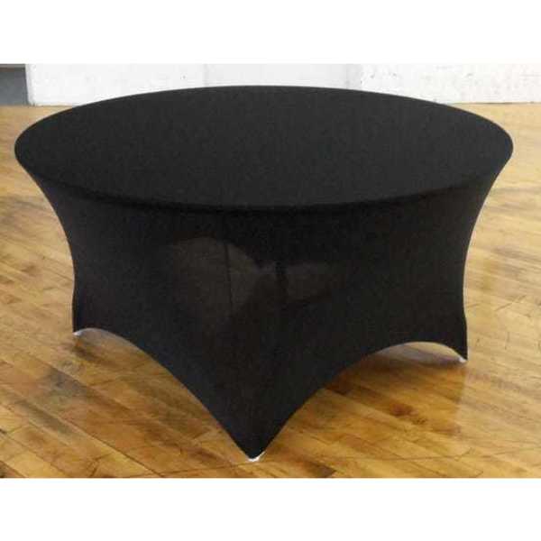 Atlas Commercial Products Spandex Fitted Stretch Table Cover for 60" Round Folding Table, Black SP-60R-03